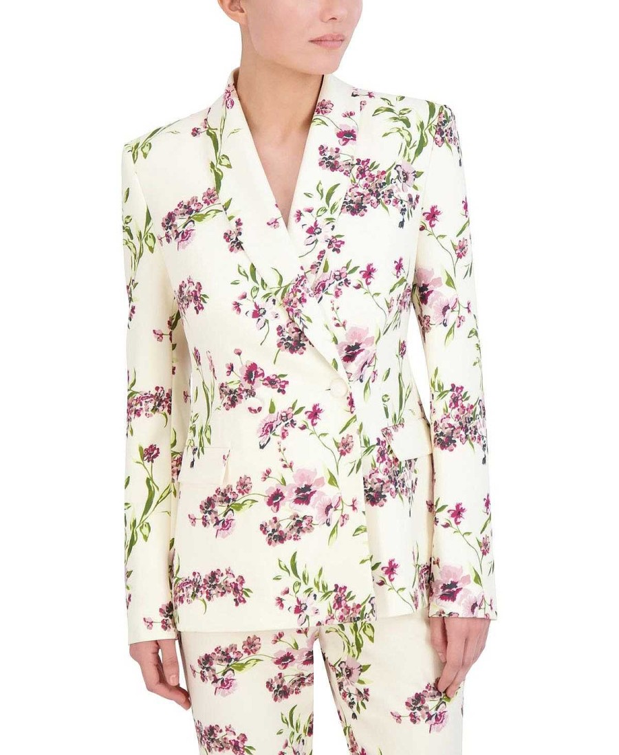 BCBG MAX AZRIA Blazer With Floral Solapa Outerwear