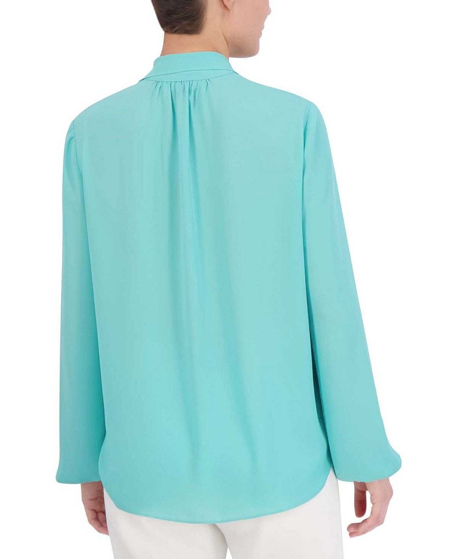 BCBG MAX AZRIA Lazada Satina Blouse With Wide Sleeves Tops