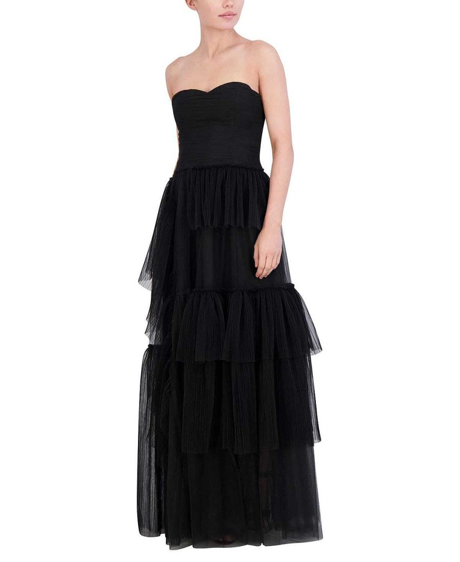 BCBG MAX AZRIA Wide Evening Tul Dress Scaled Night