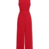 BCBG MAX AZRIA Jumpsuit Cuello Alto Pierna Ancha Con Lazo Jumpsuits Rompers