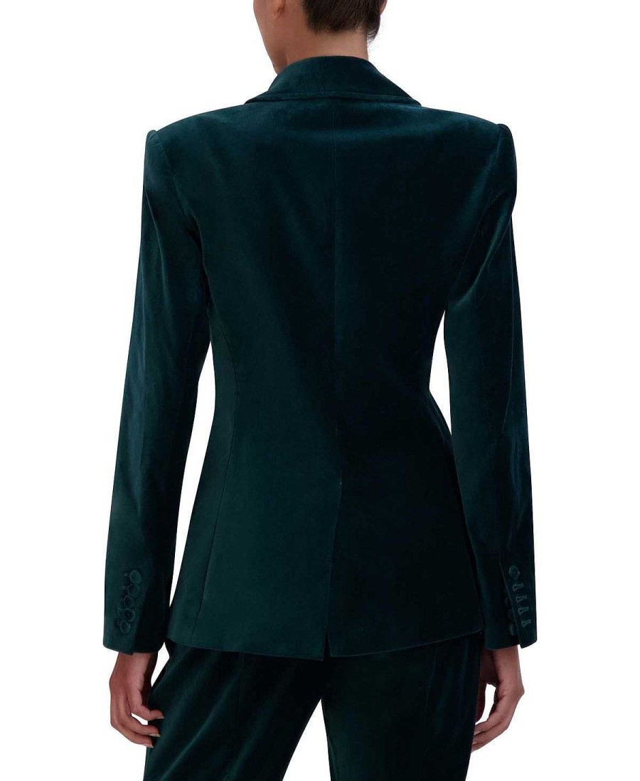 BCBG MAX AZRIA Solapa Ancha Terciopelo Blazer Outerwear