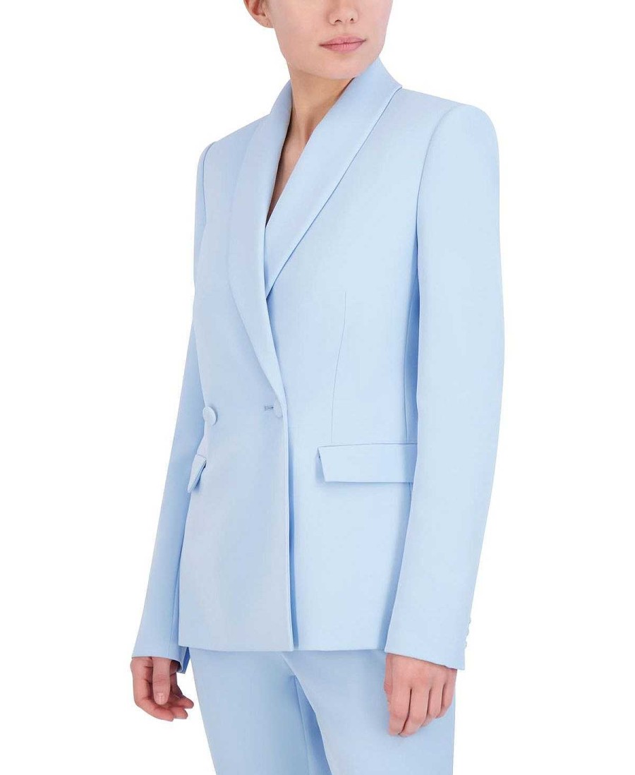 BCBG MAX AZRIA Solid Smocking Blazer Outerwear