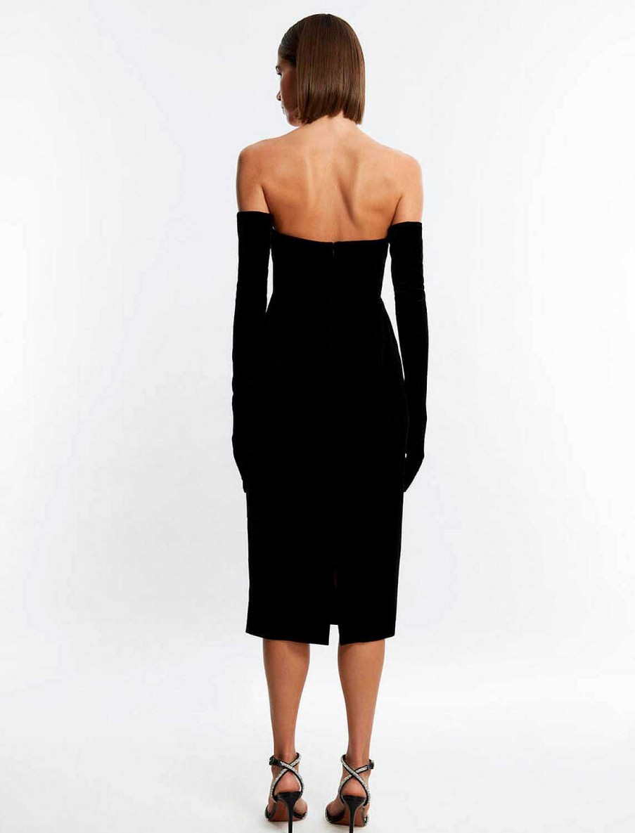 BCBG MAX AZRIA Terciofel Bodycon Dress With Guantes Night