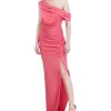 BCBG MAX AZRIA Wide Asymmetric Dress With Satin Pliegues Night