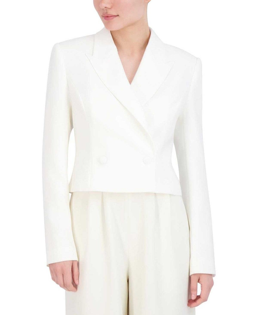 BCBG MAX AZRIA Crop Blazer With Solapa Outerwear