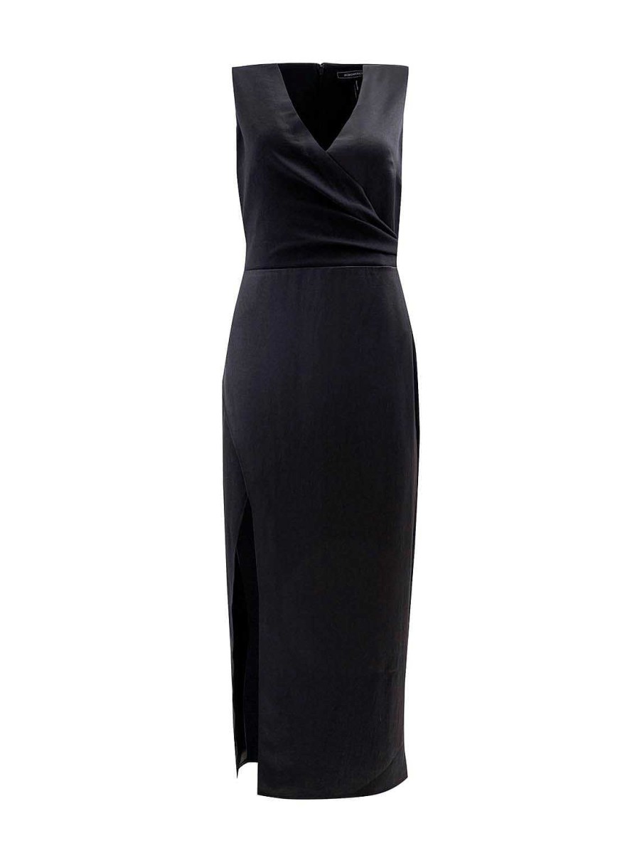 BCBG MAX AZRIA Drapeed Midi Dress With Opening Cocktail