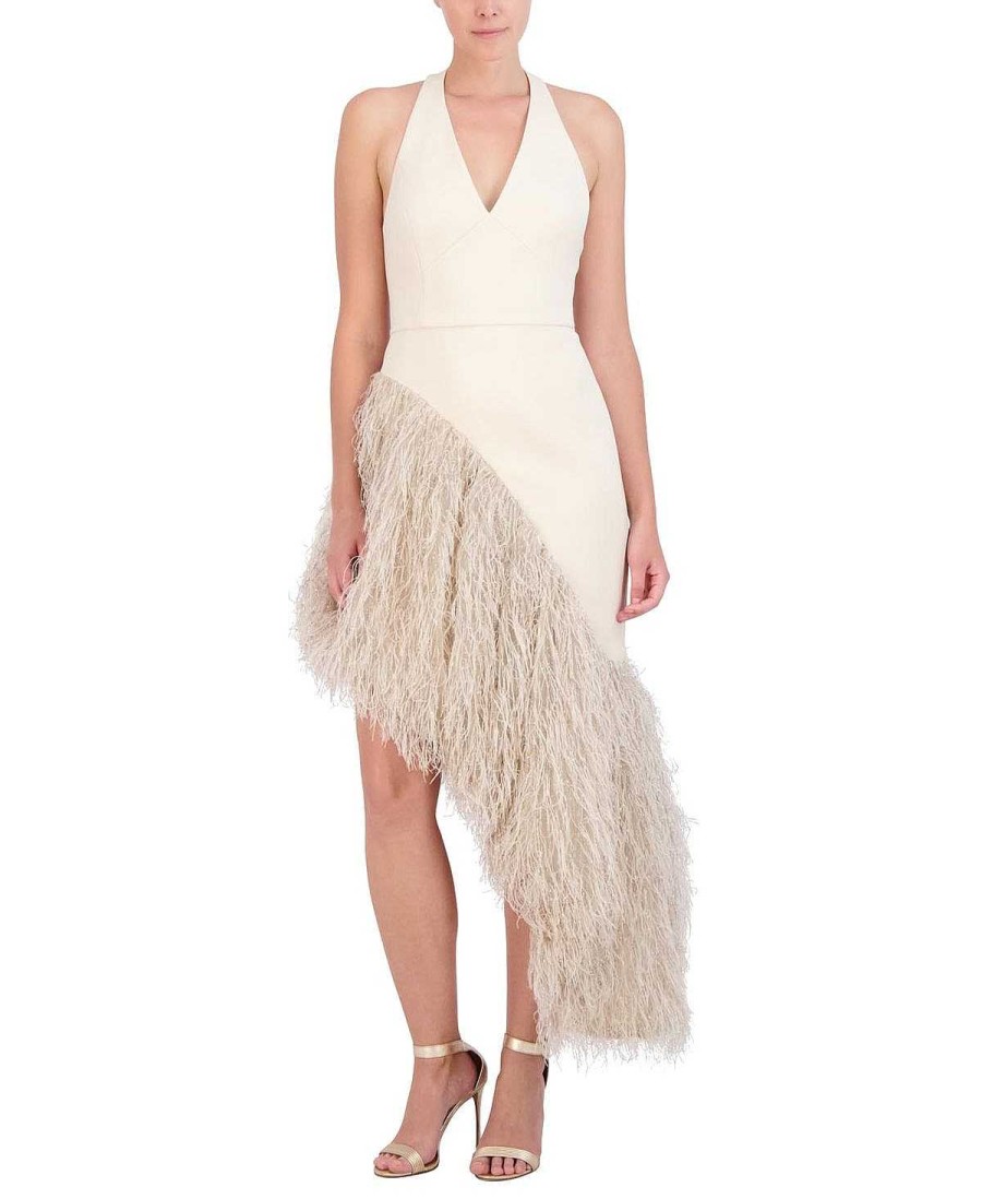 BCBG MAX AZRIA Asymmetric High And Low Feather Dress Night