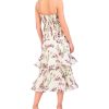 BCBG MAX AZRIA Midi Dress With Floral Stripes With Wheel Cocktail