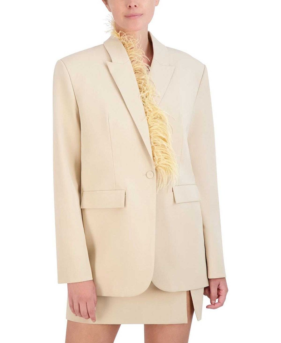 BCBG MAX AZRIA Straight Blazer With Solapa Outerwear