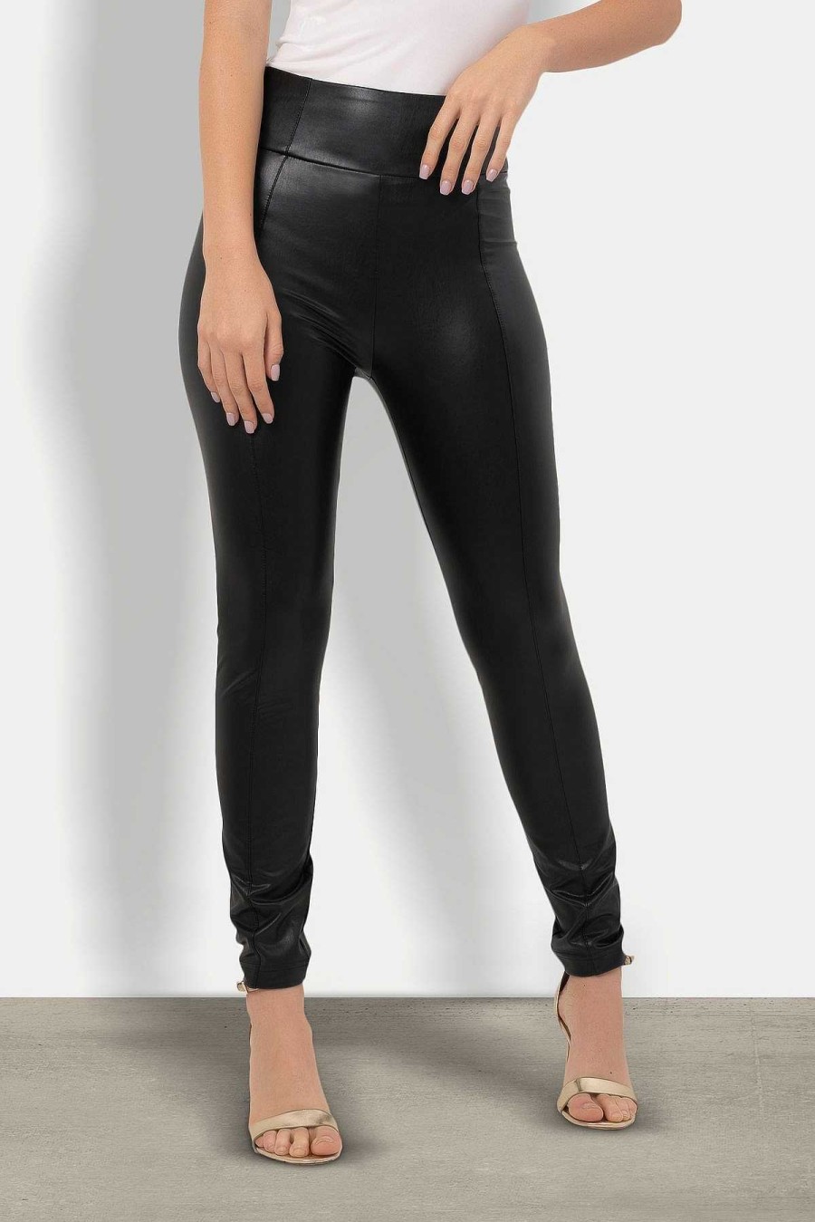 BCBG MAX AZRIA High Waist Leggings Paneles Piel Syntetica Leggings