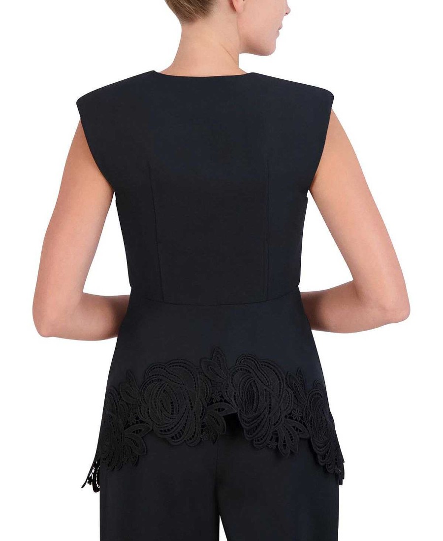 BCBG MAX AZRIA Peplum Chaleco Encaje Shawls