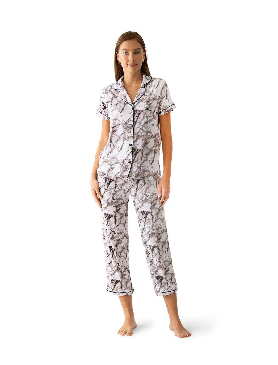 BCBG MAX AZRIA Marmol Shirt And Pantalon Pajama Set Pajamas