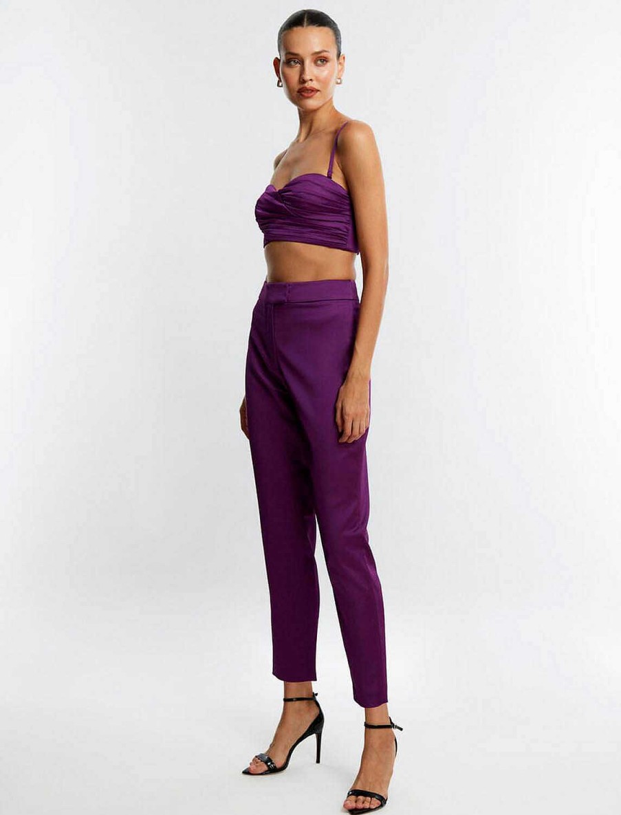 BCBG MAX AZRIA Escote Corazon Fruncido Crop Top Tops