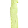 BCBG MAX AZRIA Wide Asymmetric Dress With Satin Pliegues Night