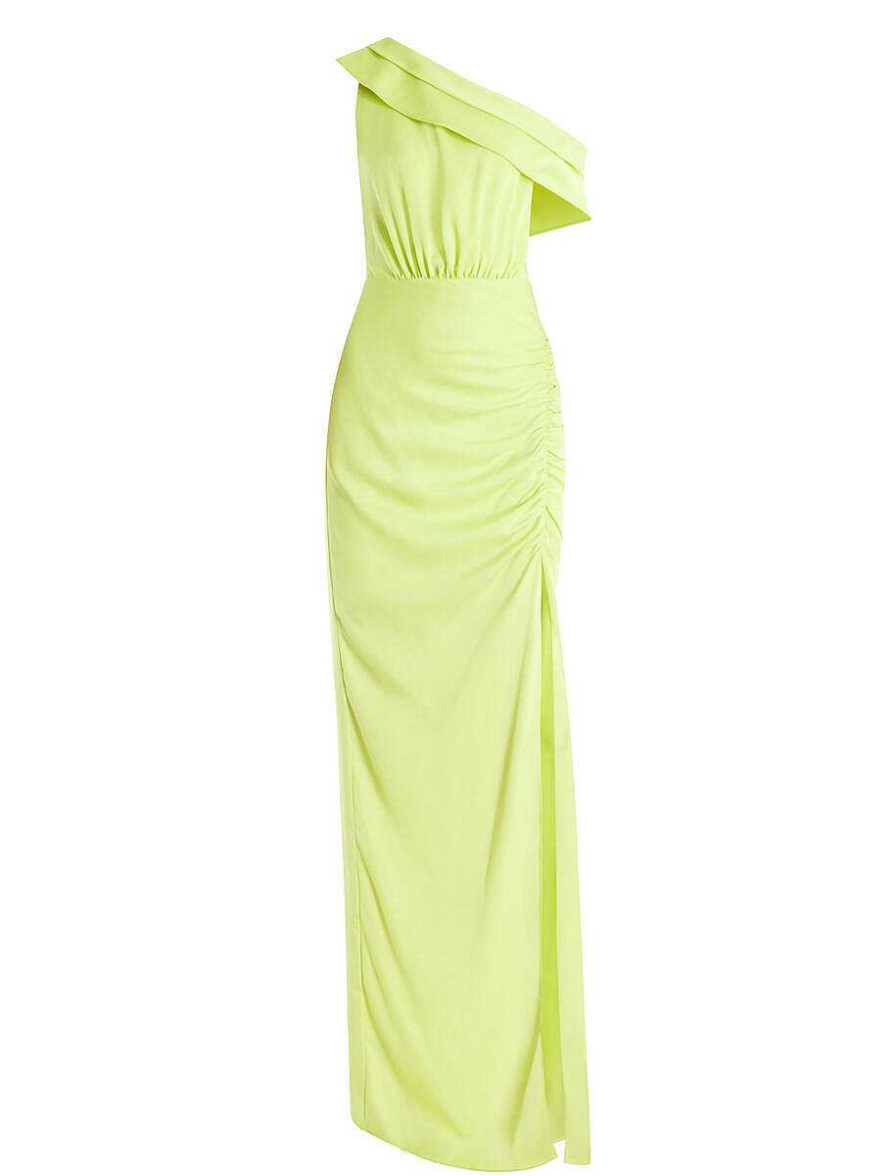 BCBG MAX AZRIA Wide Asymmetric Dress With Satin Pliegues Night