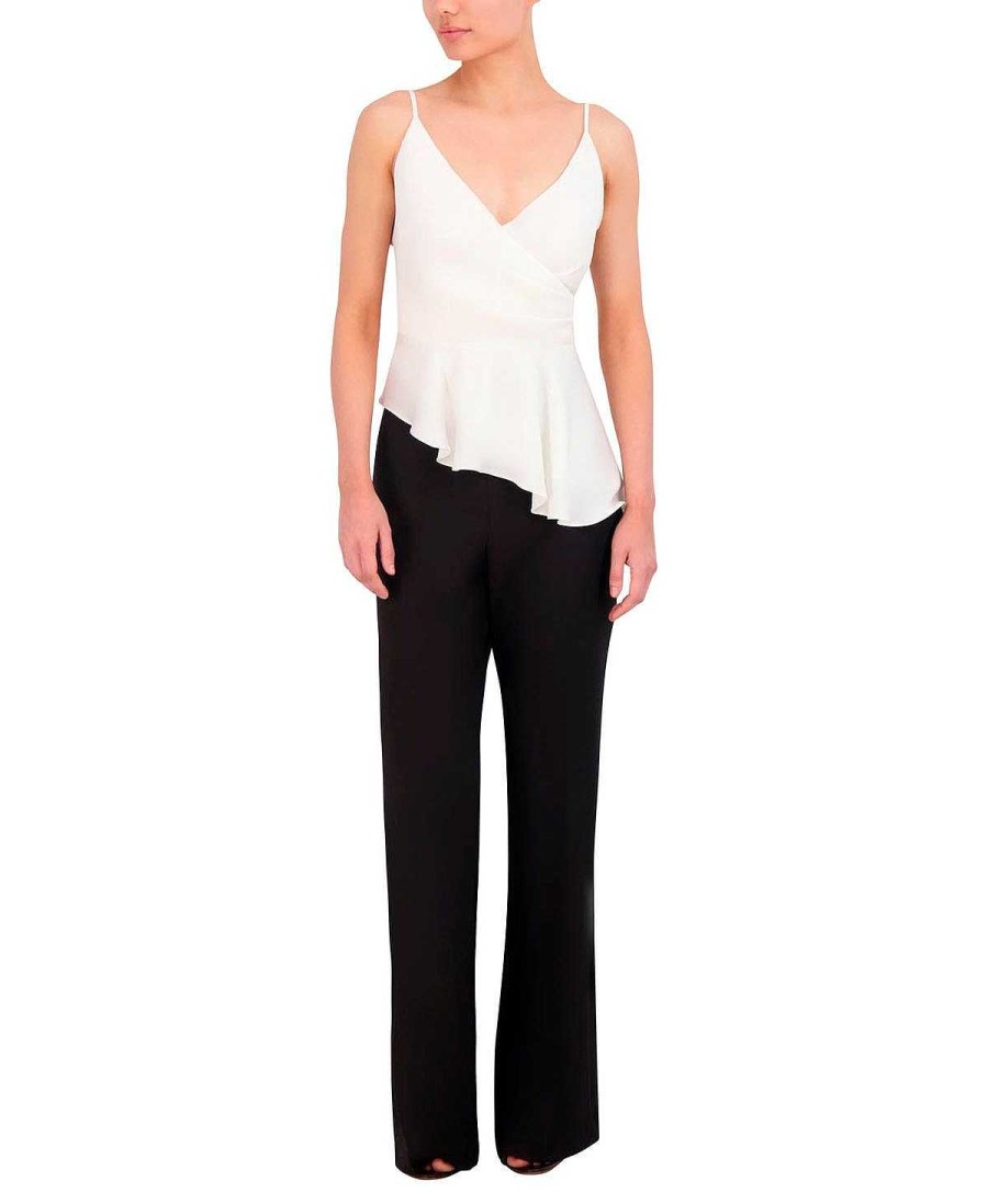 BCBG MAX AZRIA Peplum Satin Asymmetric Blouse Tops