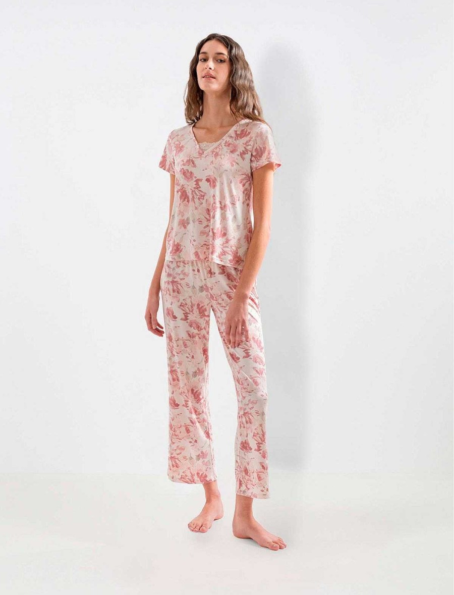 BCBG MAX AZRIA Floral Print Large Pajama Set Pajamas