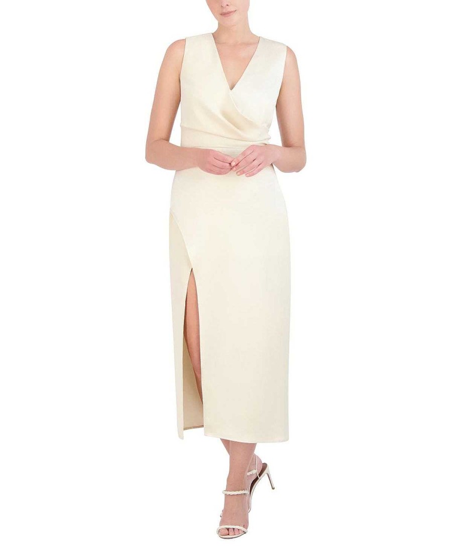 BCBG MAX AZRIA Drapeed Midi Dress With Opening Cocktail