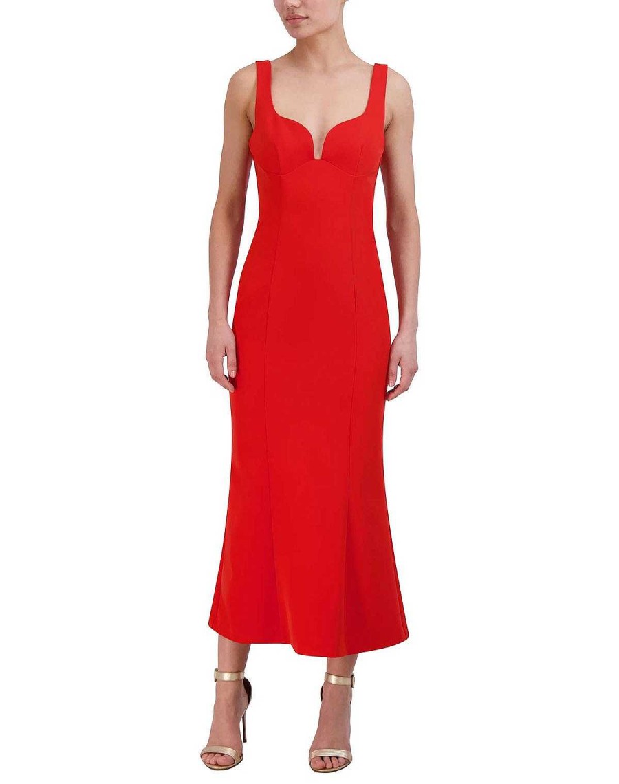 BCBG MAX AZRIA Imperio Corazon Cut Midi Dress Night