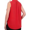 BCBG MAX AZRIA Satina Blouse Cross Effect Drapeed Encaje Tops