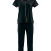 BCBG MAX AZRIA Contrast Ribe Large Pajama Set Pajamas