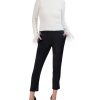 BCBG MAX AZRIA Large Sleeve Ribbed Sweater Pullover With Plumas Sweaters