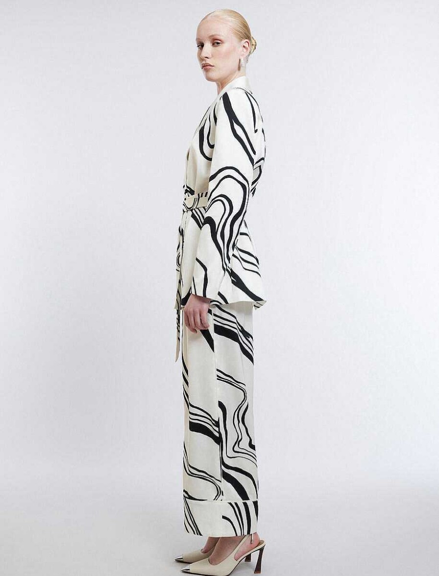 BCBG MAX AZRIA Abstract Print Pants Pantalones