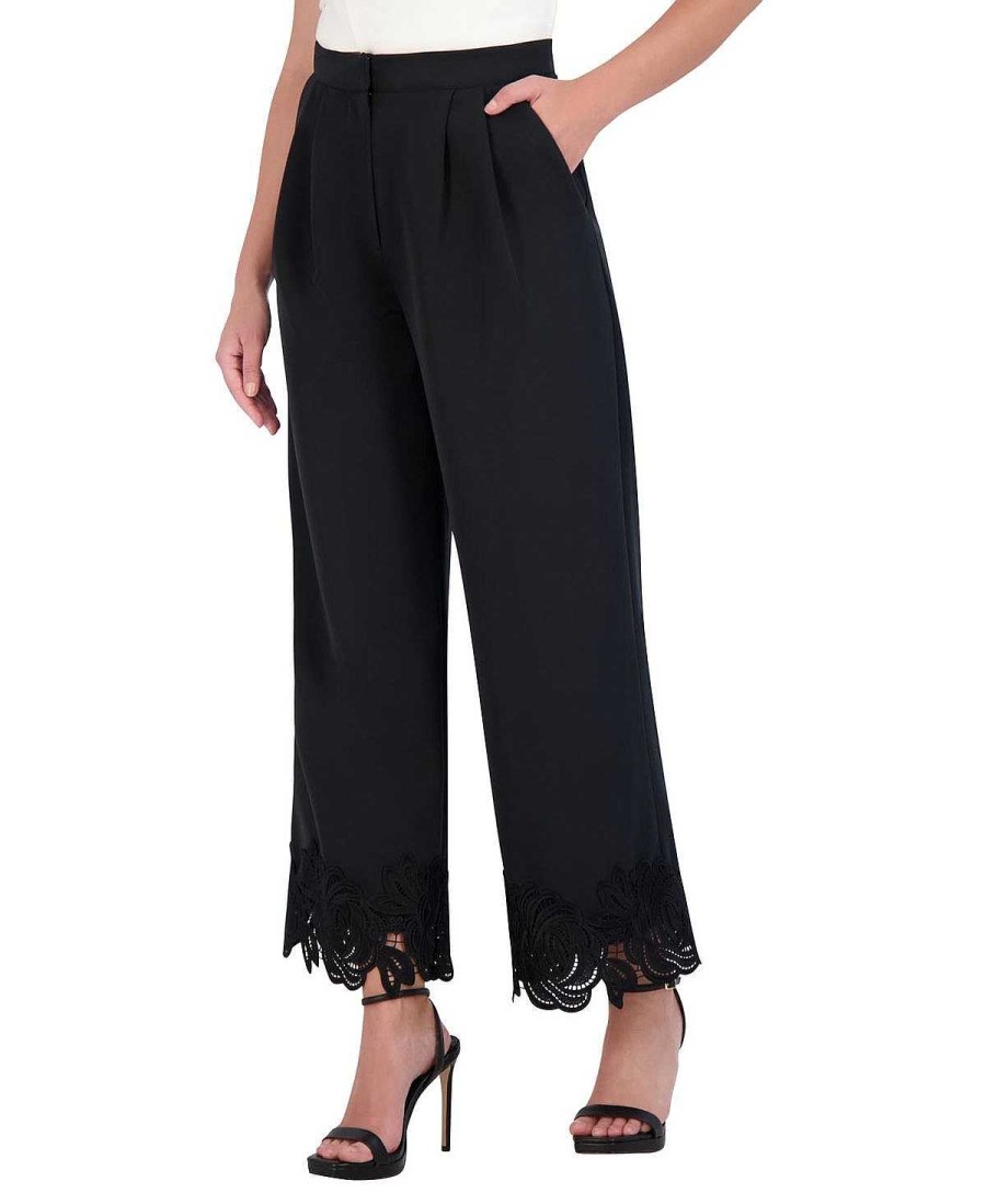 BCBG MAX AZRIA Pantalon Pierna Ancha Encaje Pantalones