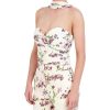 BCBG MAX AZRIA Floral Drape Crop Top Bustier Tops