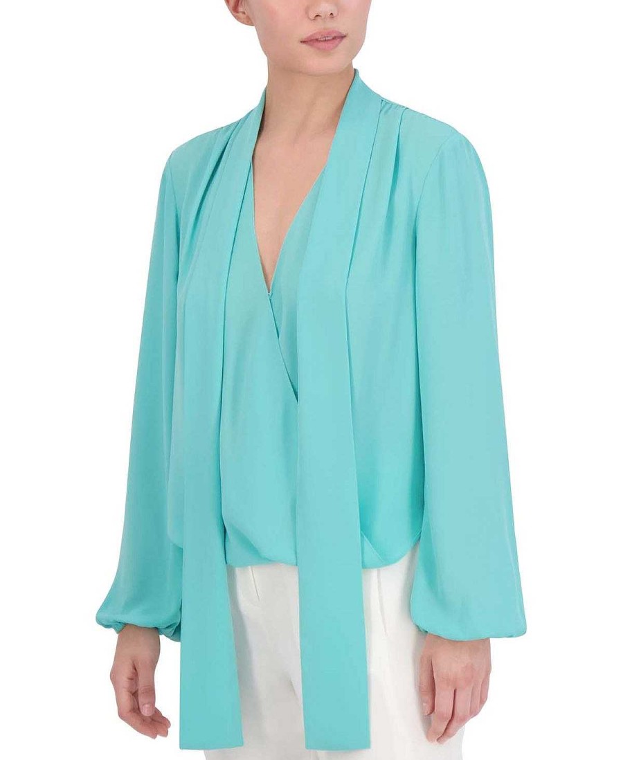 BCBG MAX AZRIA Lazada Satina Blouse With Wide Sleeves Tops