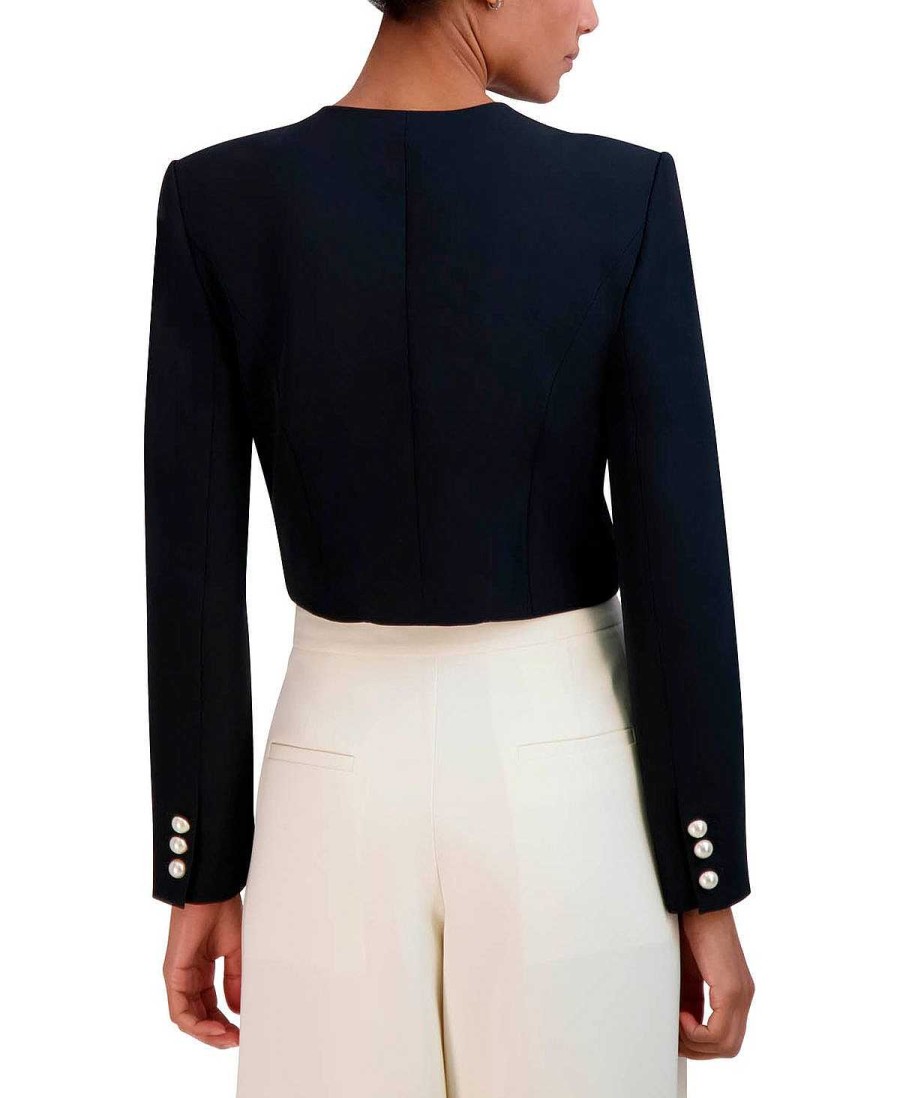 BCBG MAX AZRIA Crop Crepe Straight Chaqueta Outerwear