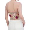 BCBG MAX AZRIA Tul Crop Top With Floral Embroidered Appliances Tops