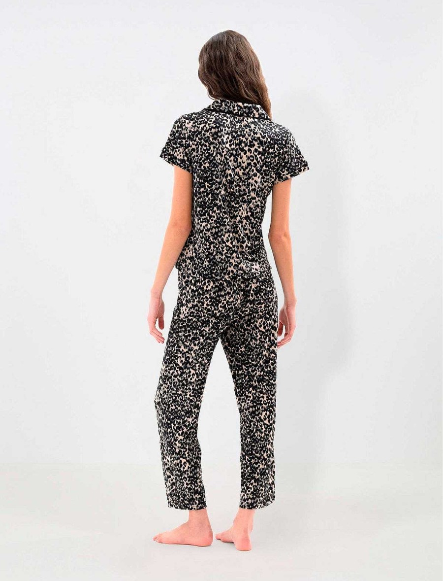 BCBG MAX AZRIA Animal Print Leopard Loose Pajama Set Pajamas