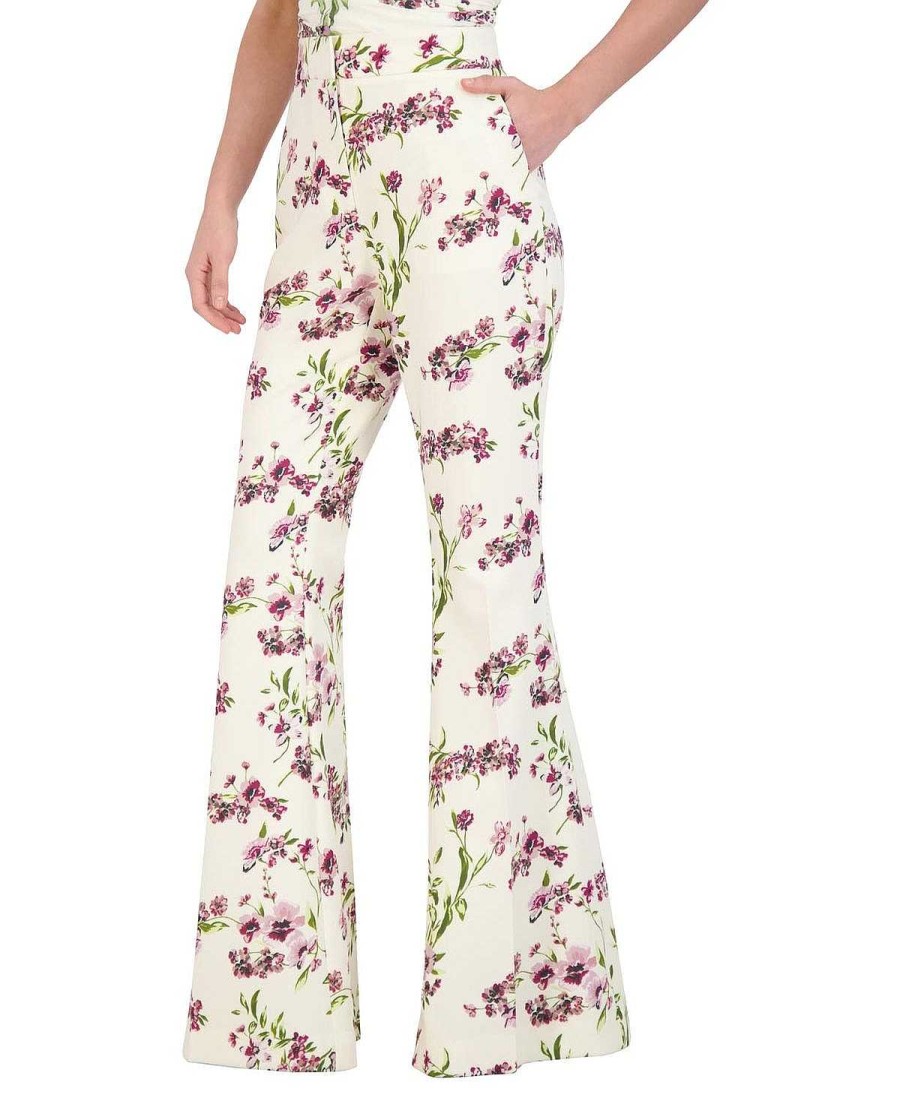 BCBG MAX AZRIA Pierna Ancha Floral Dress Pants Pantalones