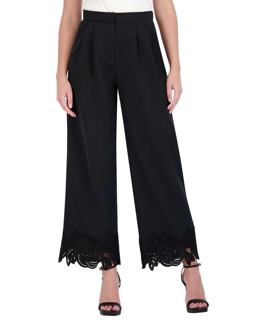 BCBG MAX AZRIA Pantalon Pierna Ancha Encaje Pantalones