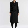 BCBG MAX AZRIA Classic Shelter Double Button Fit And Flare Outerwear