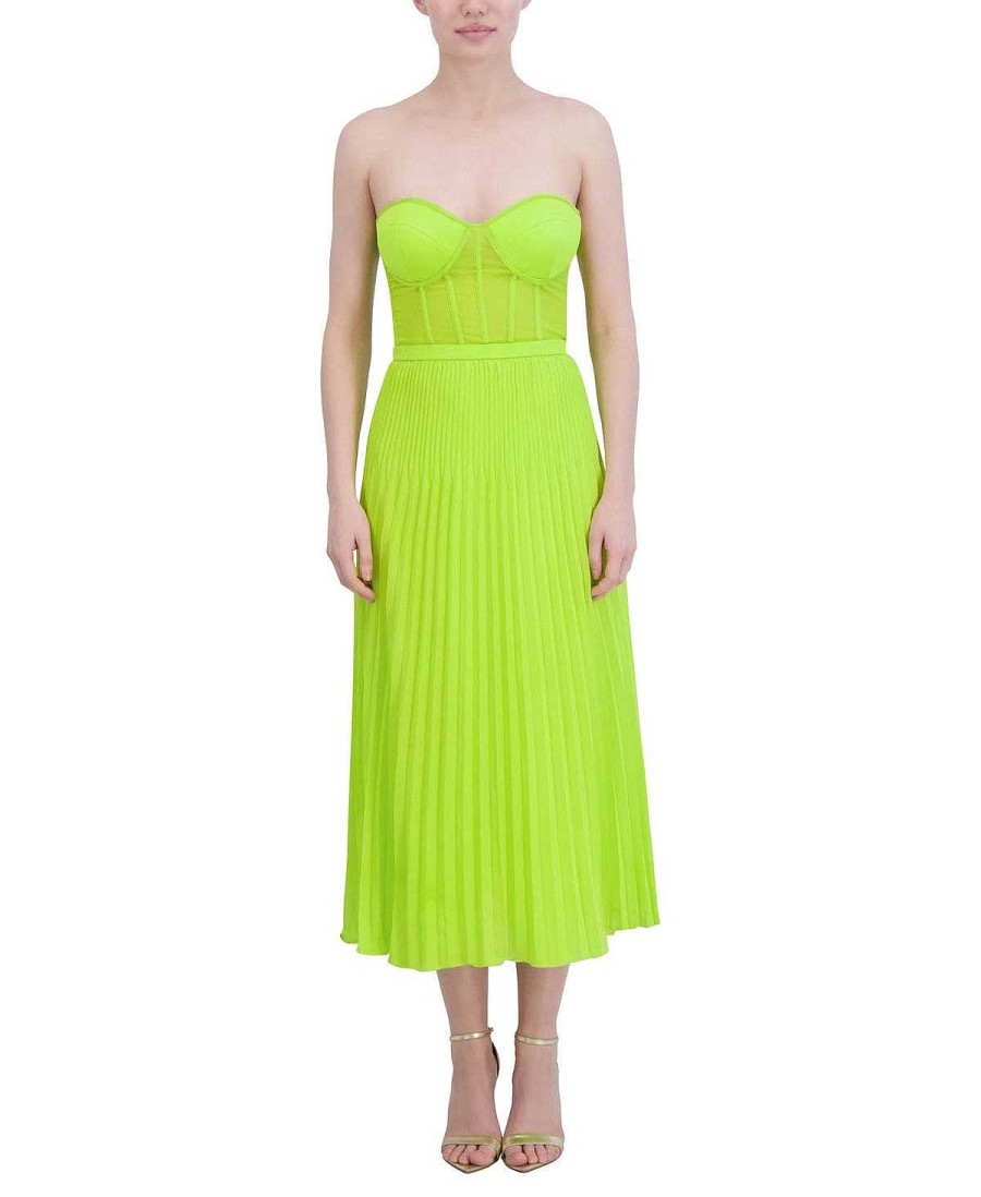 BCBG MAX AZRIA Pleated Dress With Bustier Cocktail