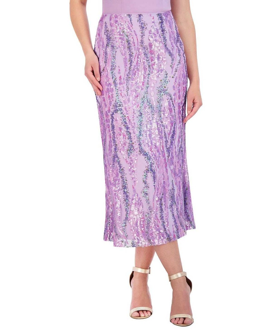 BCBG MAX AZRIA Lentejuelas Midi Falk Skirts