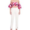 BCBG MAX AZRIA Floral Abull Sleeve Crop Top Tops