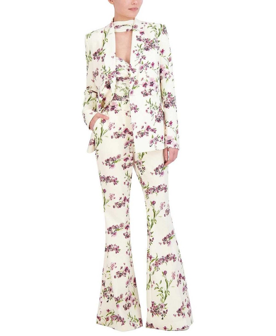 BCBG MAX AZRIA Blazer With Floral Solapa Outerwear