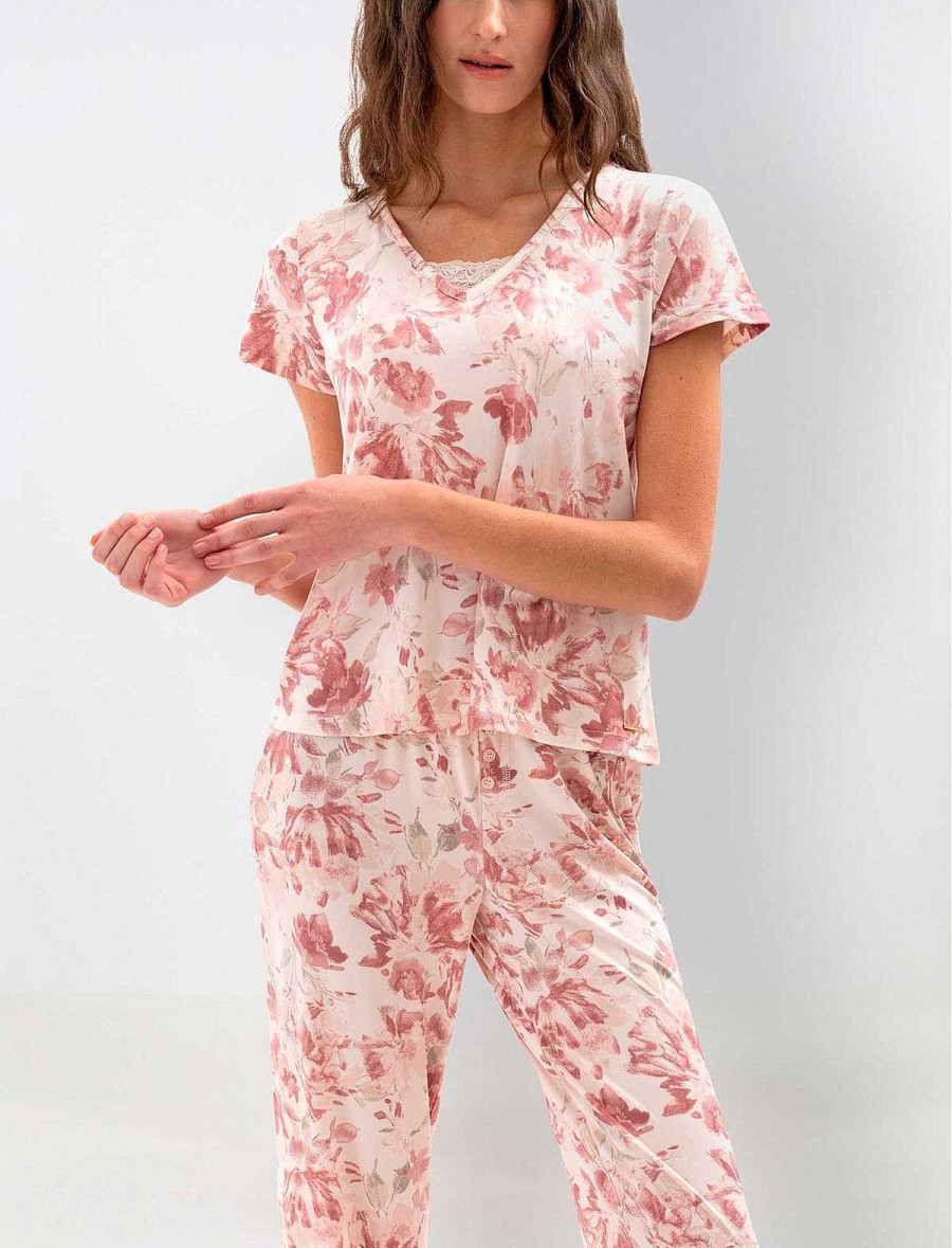 BCBG MAX AZRIA Floral Print Large Pajama Set Pajamas