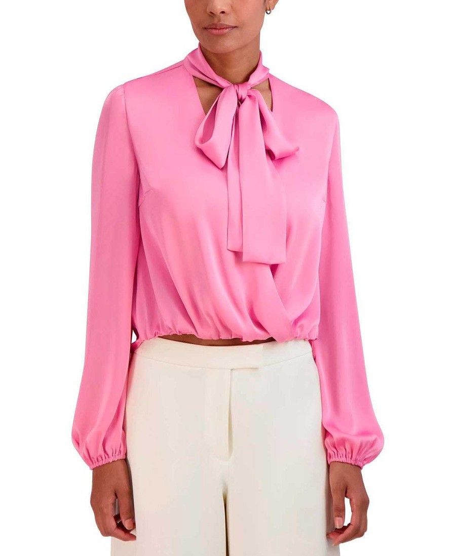 BCBG MAX AZRIA Lazada Satina Blouse With Wide Sleeves Tops