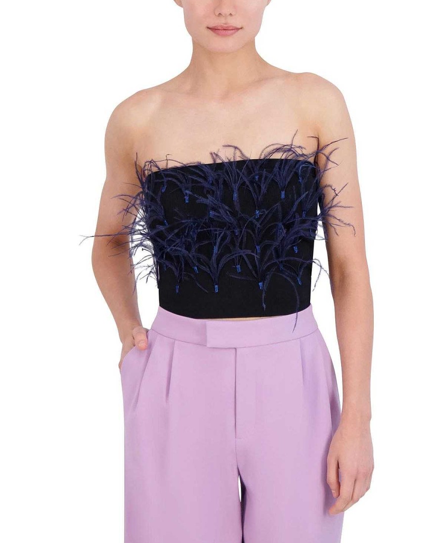 BCBG MAX AZRIA Bustier With Feathers Tops