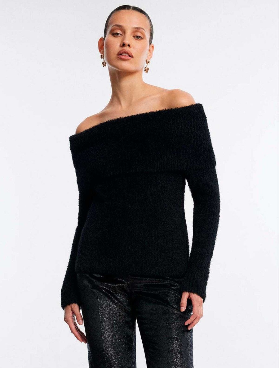 BCBG MAX AZRIA Pullover Sweater Hombros Descubiertos Sweaters