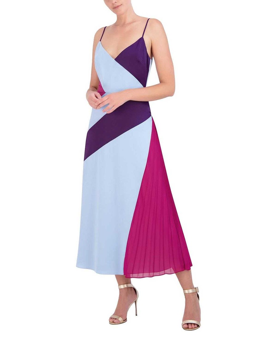 BCBG MAX AZRIA Colorblock Chevron Wide Dress Cocktail