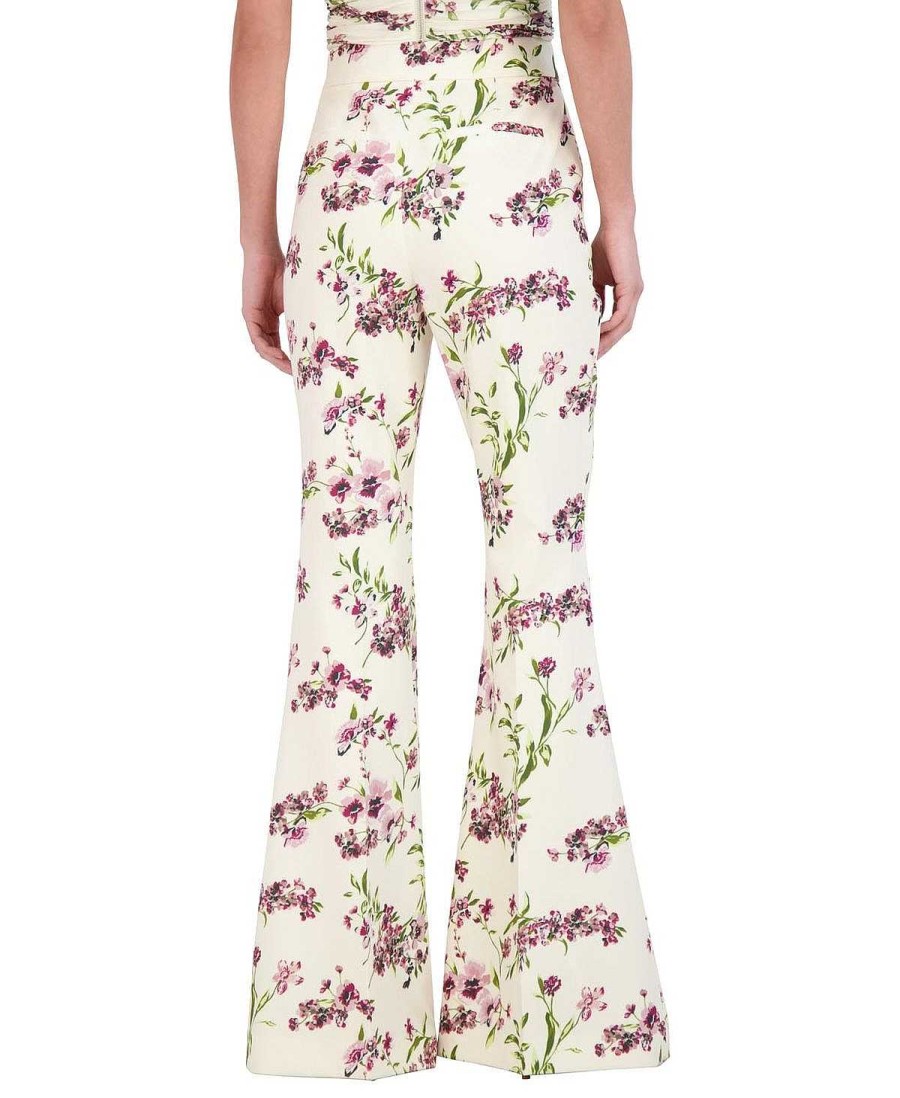 BCBG MAX AZRIA Pierna Ancha Floral Dress Pants Pantalones