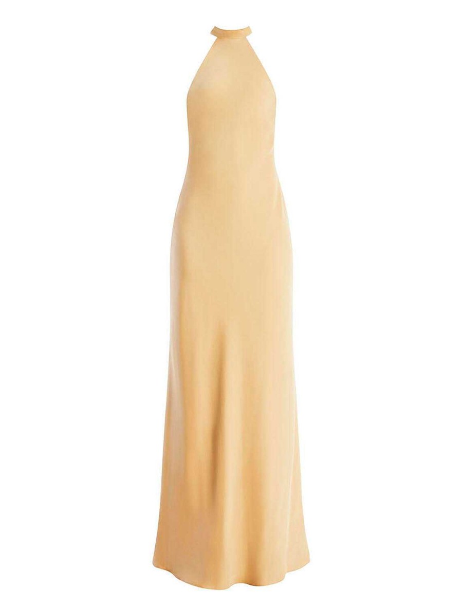 BCBG MAX AZRIA Wide Halter Dress With Satin Lace Night