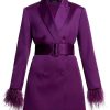 BCBG MAX AZRIA Blossom Blazer Dress With Belt And Plumas Cocktail