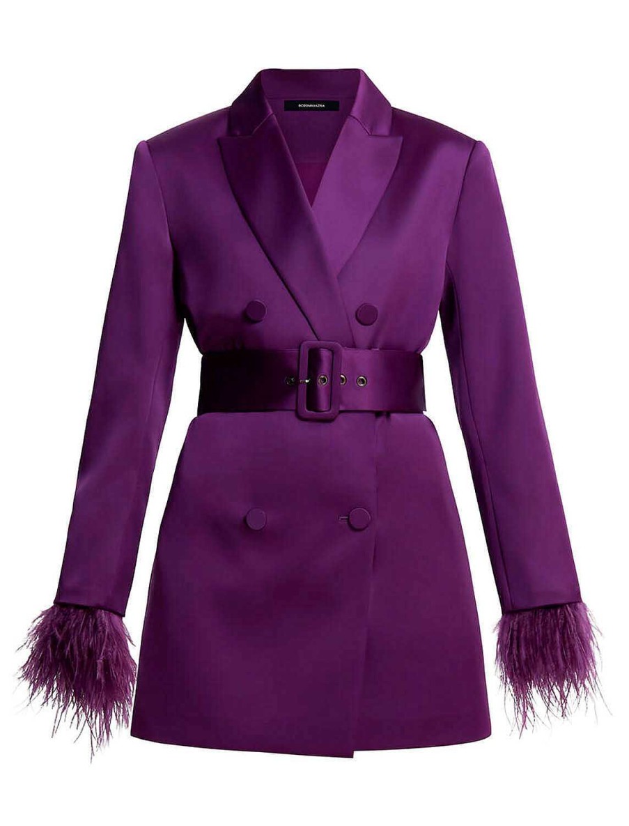 BCBG MAX AZRIA Blossom Blazer Dress With Belt And Plumas Cocktail