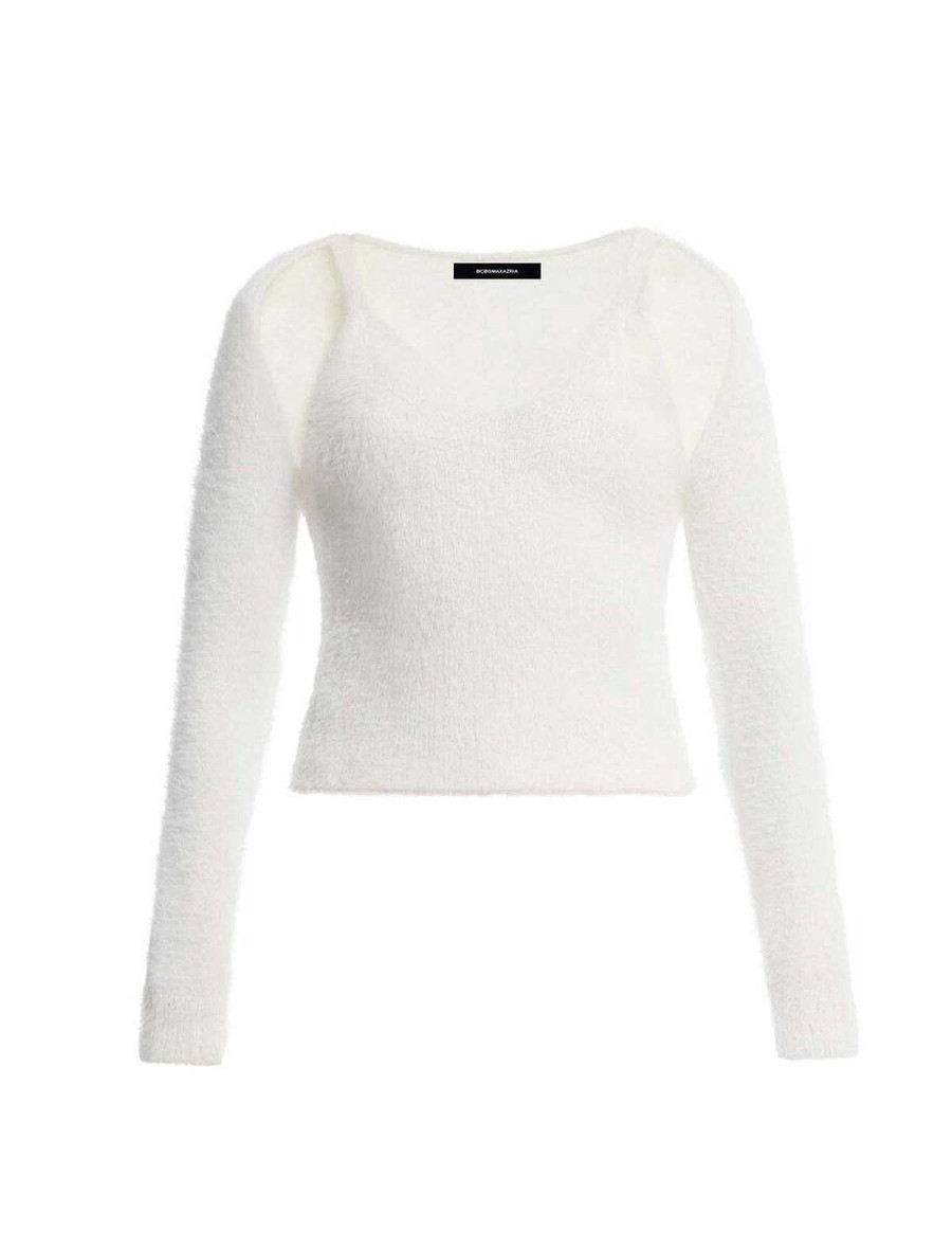 BCBG MAX AZRIA V-Sleeve Sweatshirt Pullover Wide Sleeve Sweaters